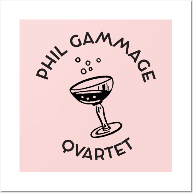 Phil Gammage Quartet "cocktail" dark on light Wall Art by icepickphil